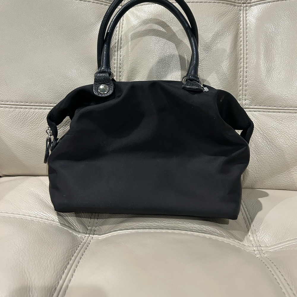 Italian Idea Designer Nylon Elegant Black Handbag Made in Italy 🇮🇹 NWOT